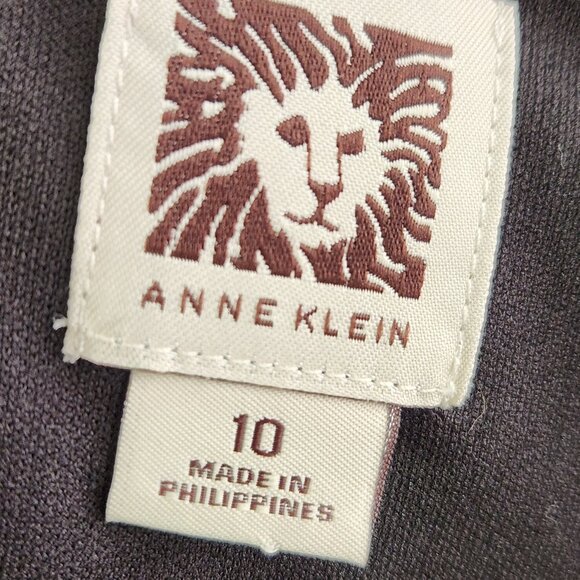 Woman's Anne Klein Dark Heather Gray Dress Goldtone Chain Belt size 10 - Picture 8 of 11